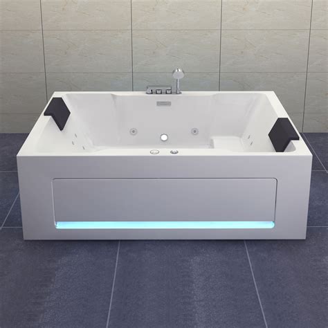 Woodbridge 2 Person Freestanding Massage Hydrotherapy Bathtub Hot Tub Spa With Inline Heater
