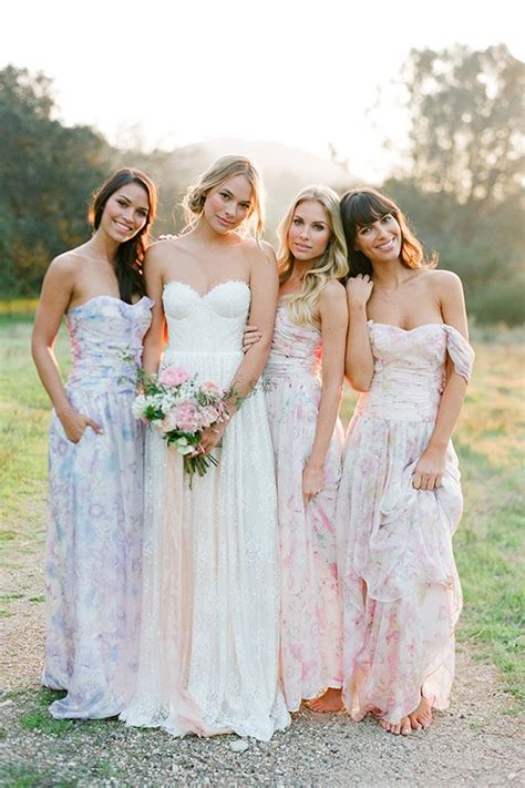 The Prettiest Mix And Match Bridesmaids Dresses By Pps Couture Patterned Bridesmaid Dresses