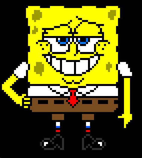 Sponge Bob Pixel Art In Pixel Art Spongebob Pixe Vrogue Co