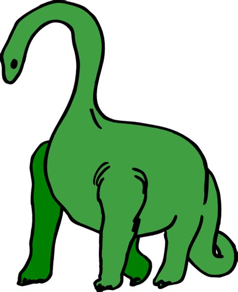 Green Long Necked Dinosaur Clip Art At Vector