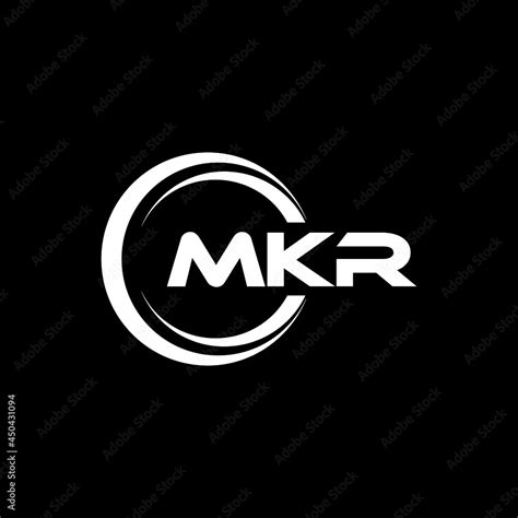 Vecteur Stock Mkr Letter Logo Design With Black Background In