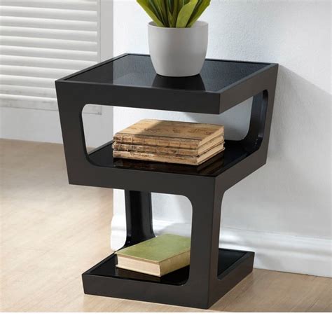 Clara Modern Tall Black 3 Tiered End Table 13097328