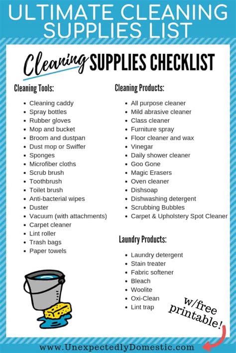 Ultimate Cleaning Supplies Checklist Your Must Have Cleaning Products