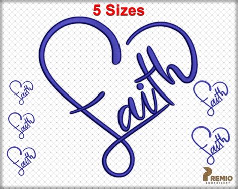 Faith Heart Embroidery Designs Faith Hope Love Embroidery Etsy