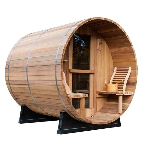 Cedar Barrel Sauna With Porch 4 Person Barrel Sauna Outdoor Sauna