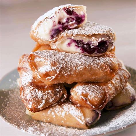 Bring olive oil, 1 tablespoon vinegar, and w. Blueberry Cheesecake Egg Rolls - The Best Video Recipes ...