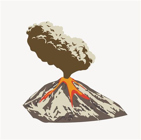 Volcanic Eruption Clipart Nature Illustration Free Vector Rawpixel