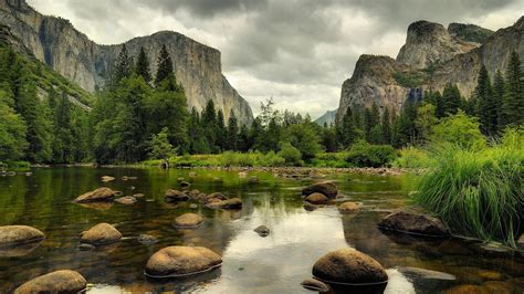 🥇 Mountains Trees Forests Lakes Rivers Yosemite National Park Wallpaper