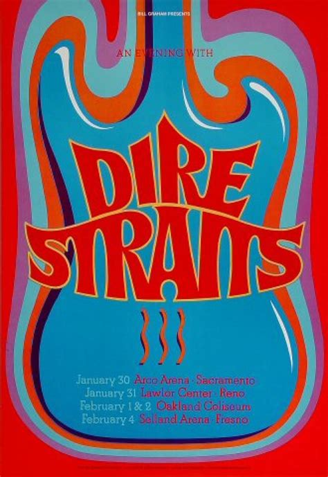 Dire Straits Vintage Concert Poster From Arco Arena Sacramento Ca Jan 30 1992 Rock Poster