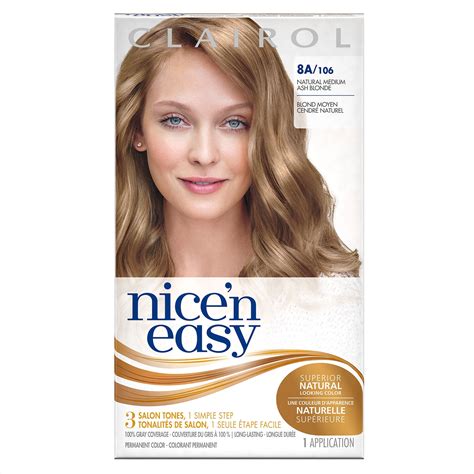 clairol nice n easy permanent hair color 8a 106 natural medium ash blonde 1 kit