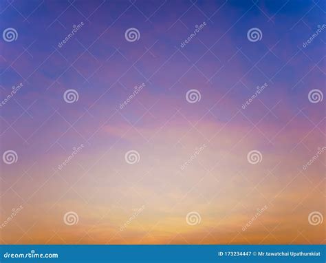 Fantasy Twilight Dawn Background Gold Sunlight On Blue Sky And Moving