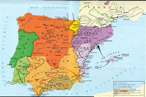 Historia De EspaÑa Mapa De Reinos Cristianosmusulmanes Alta Edad Media