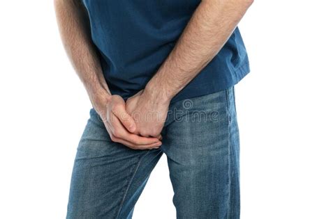 Man Holding His Groin Isolated On Background Men S Health Stock Photo