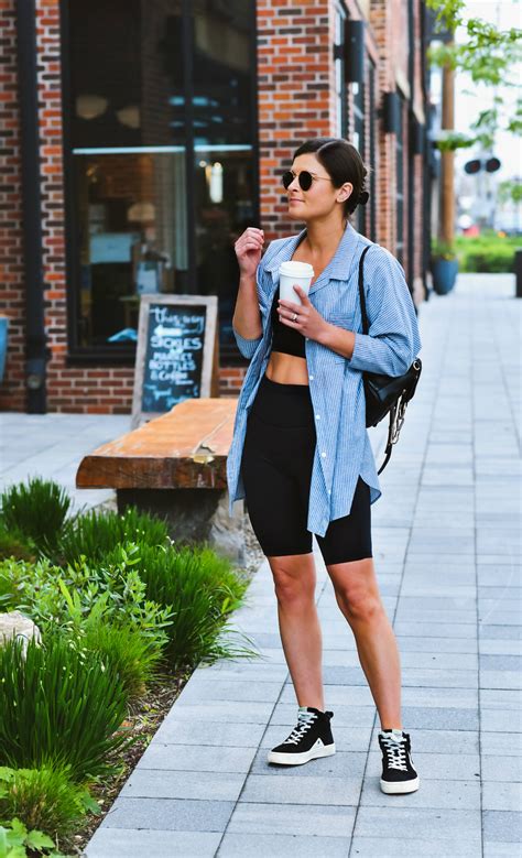 two ways to style biker shorts