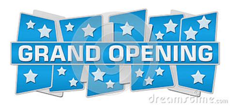 Grand Opening Up Down Blue Squares Stock Illustration Illustration Of