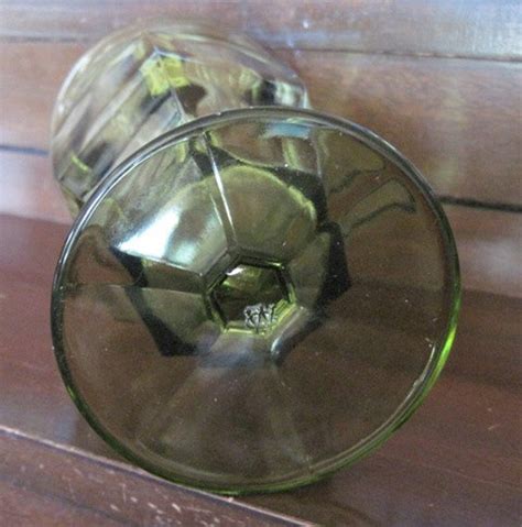 Vintage 1970s Westmoreland Olive Green Footed Ice Tea Glasses Etsy
