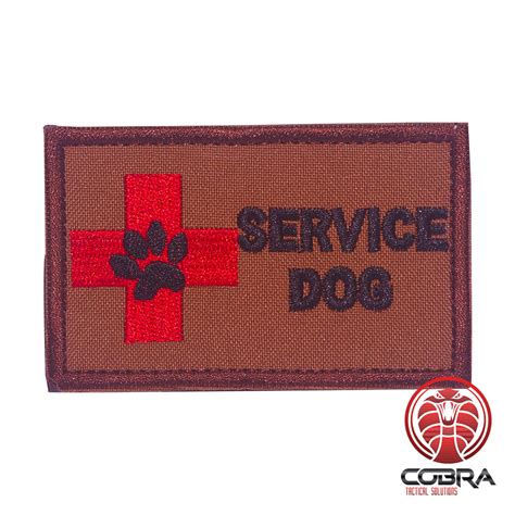 Service Dog Brown K9 Embroidered Military Patch Velcro Military Airsoft