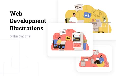 Premium Web Development Illustration Pack From Design And Development