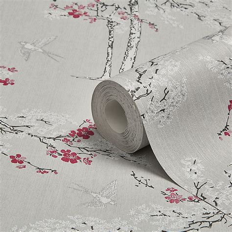 Maybe you would like to learn more about one of these? Colours Grey & plum Birds & foliage Textured Wallpaper ...
