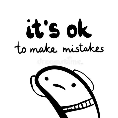 It S Ok To Make Mistakes Hand Drawn Quote On Paper Note Stock Vector Illustration Of Banner