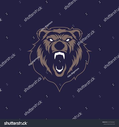 Grizzly Bear Sports Mascot Icon With Aggressive Royalty Free Stock Vector Avopix Com