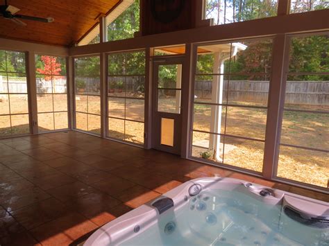 Screened Porch With Hot Tub And Eze Breeze Windows — Deckscapes