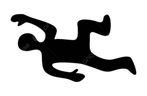 Silhouette Of Dead Body On Crime Scene Murder Accident Dead Vector