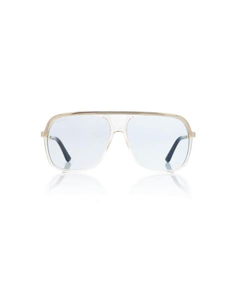 gucci velvet aviator metal sunglasses in gold metallic lyst