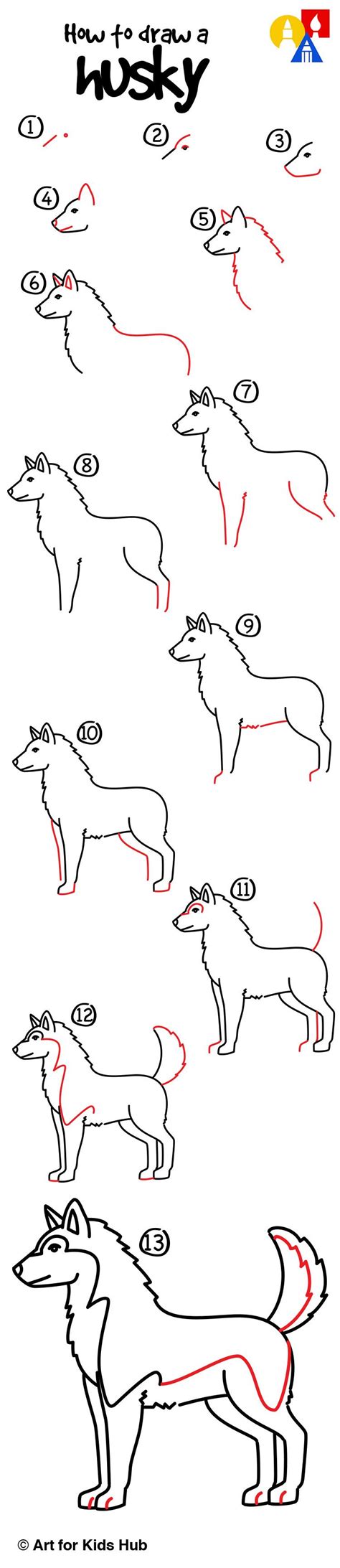 How To Draw A Husky Dog Step By Step Easy Tokhow