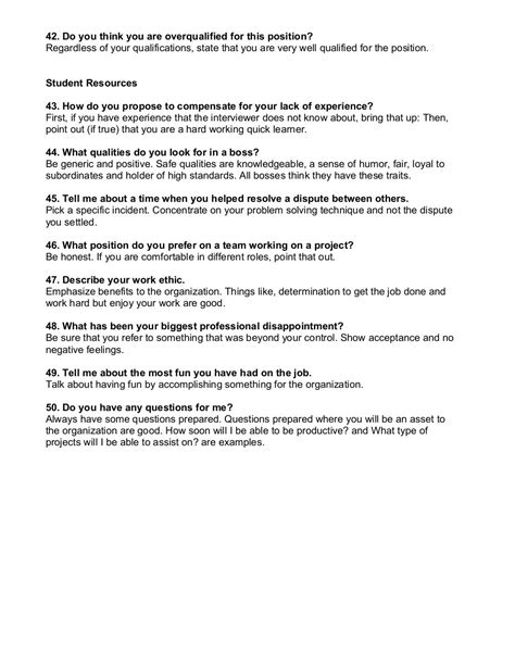 50 Possible Interview Questions And Answers