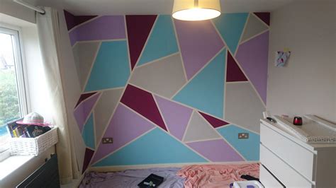 The Finished Product Frog Tape Geometric Wall For The Nursery