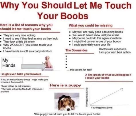 Why You Should Let Me Touch Your Boobs Here Is A List Of Reasons Why You What You Could Be