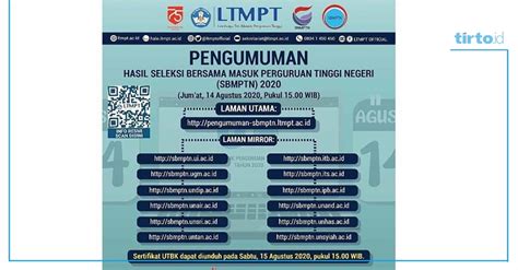Oleh karena itu, kemungkinan besar pengumuman sbmptn 2020 akan dimajukan entah kapan akan diumumkan. Berita Terbaru Pengumuman SBMPTN 2020 - Tirto.ID