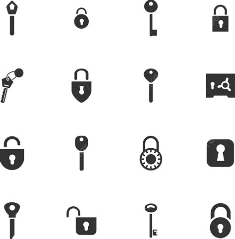 Lock And Key Icons Set Shape Open Door Vector Shape Open Door Png