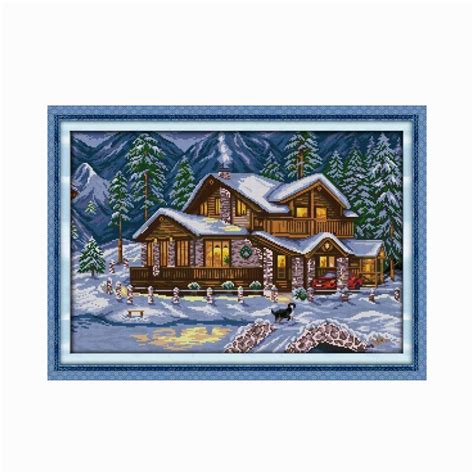 joy sunday warm winter handmade cross stitch kits patterns stamped 11ct 14ct printed counted