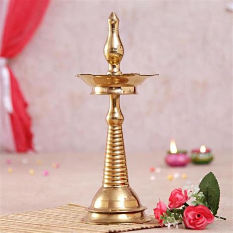 Deep Kerala Brass Diya Deepam Lamp For Pooja Room 11 29553 Buy