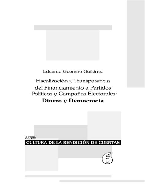 Fiscalización y Transparencia del Financiamiento a Partidos