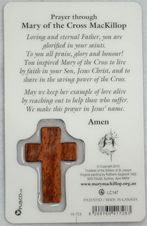 Mary Mackillop Window Prayer Card And Charm Medallion Pendant 54mm X