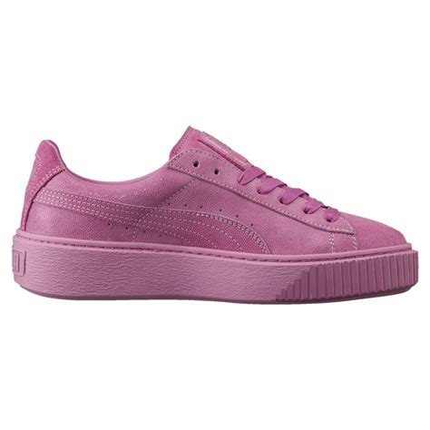 Puma Basket Platform Reset Womens Sneakers In Pink Lyst