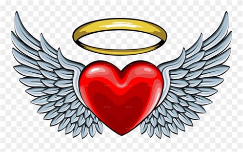 Download Banner Transparent Library Red Heart With Angel Heart With