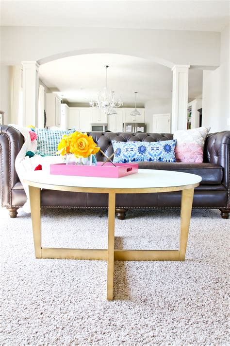 White round ikea vejmon coffee table. Ikea Vejmon Coffee Table Hack | Living room hacks, Coffee table hacks, Coffee table