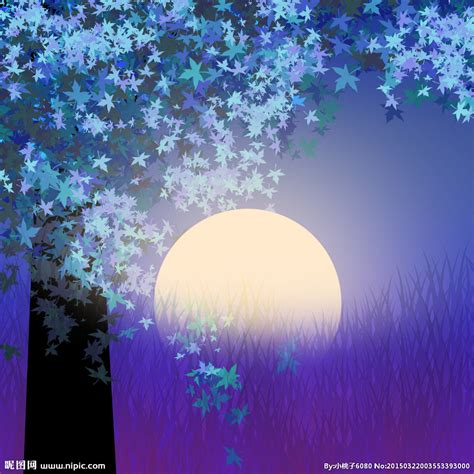 晚上 森林 鹿 月亮 唯美意境2k壁纸. 高清月亮夜景图 高清壁纸墙纸设计图__背景底纹_底纹边框_设计图库_昵图网nipic.com