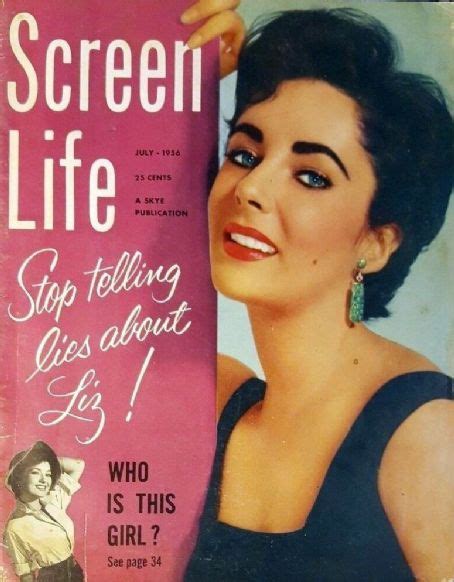 Elizabeth Taylor Screen Life Magazine July 1956 Cover Photo United