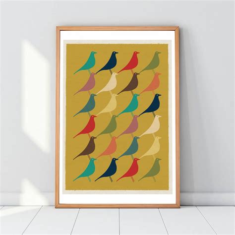 Mid Century Modern Eames Bird Geometric Art Print Geometric Art