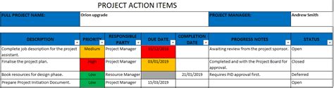 Action Plan Template Excel Cari