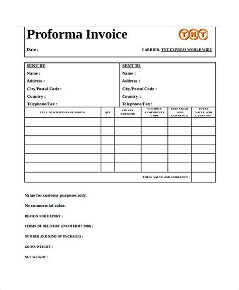 Simple Proforma Invoice Template Word Images Invoice Template Ideas