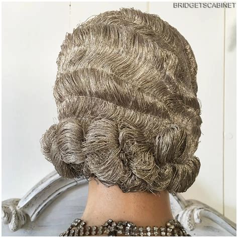 1920 Very Rare Flapper Silver Bullion Thread Hair Cloche Wig Museum