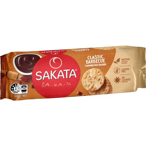 Sakata Rice Crackers Classic Barbecue 100g Woolworths