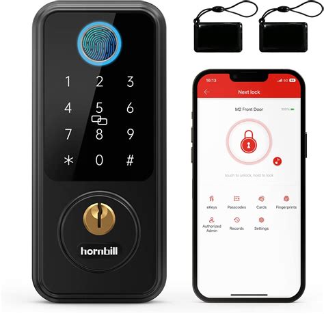 Smart Deadbolt Lock Hornbill Fingerprint Keyless Entry Door Lock