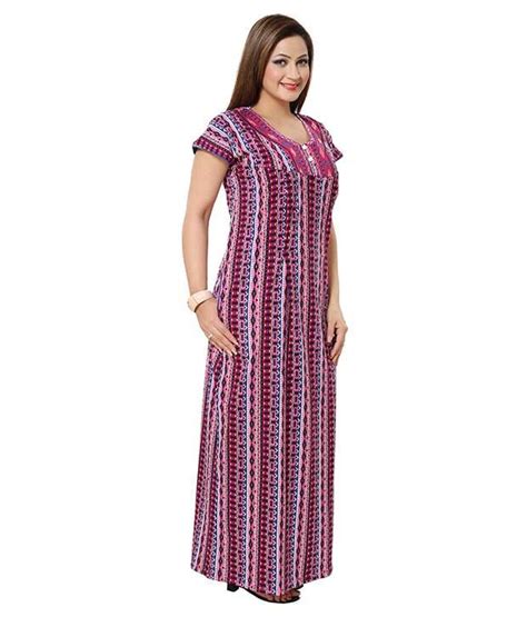 Buy Av2 Purple Cotton Nighty Online At Best Prices In India Snapdeal
